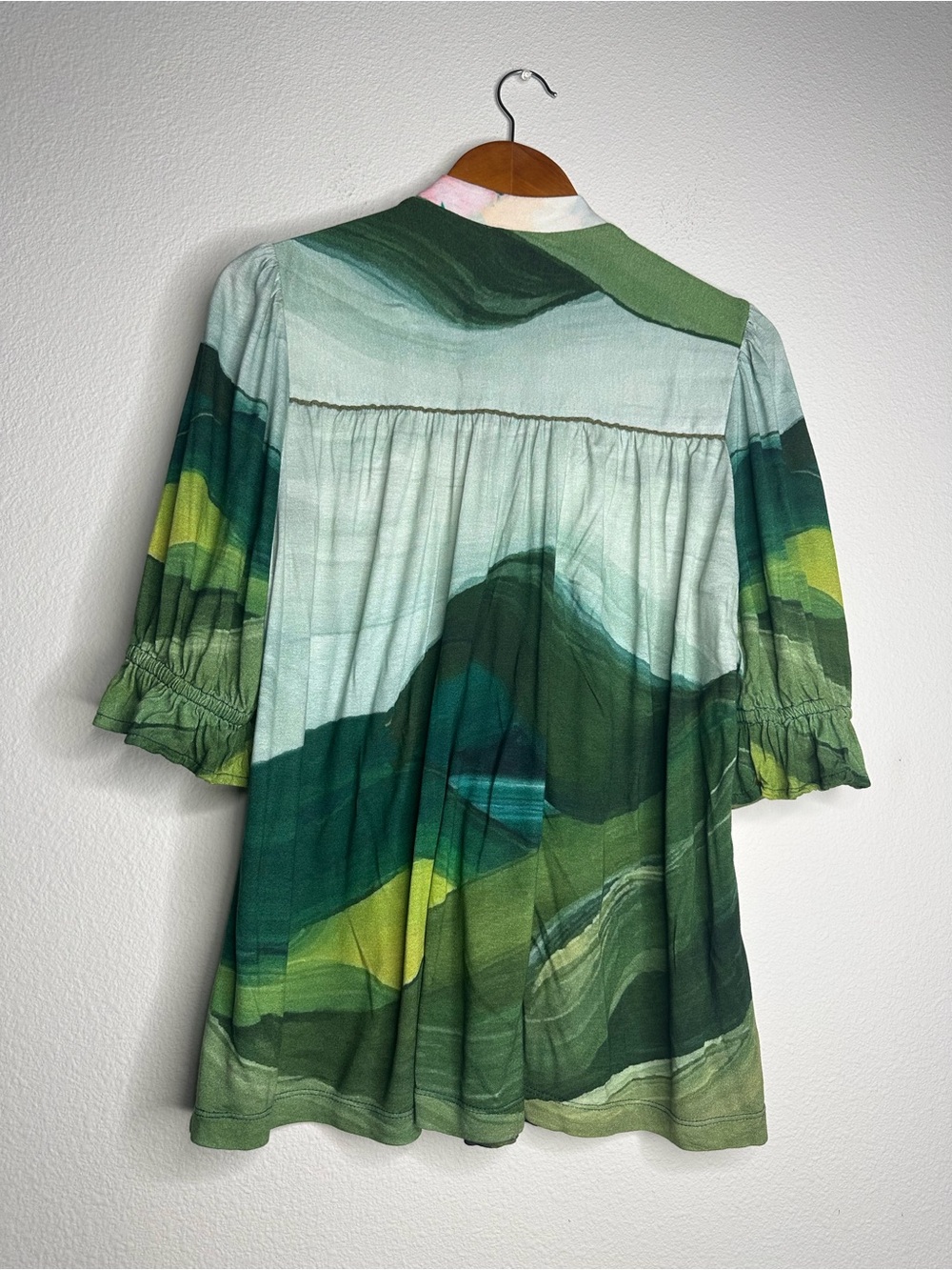 Anthropologie BI'Nk London Stephanie Top M Floral Embroidered Boho Tunic V-Neck - Picture 6 of 12